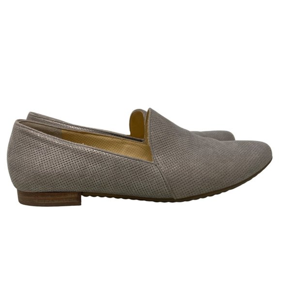 Paul Green Naomi Perforated Metallic Smoking Loafers Womens 7 EU 5 Leather - Picture 1 of 9